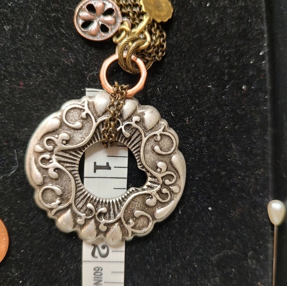 Coldwater Creek Tri Tone Texture Long Necklace and Earrings! - Picture 8 of 11